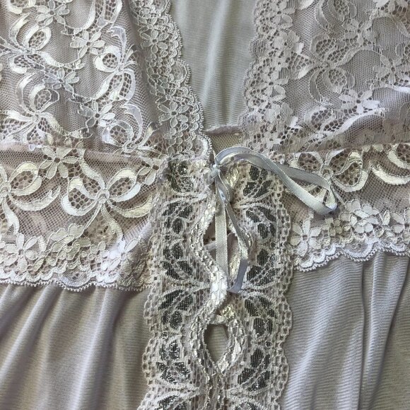 ABB Classic Pale Pink Lace & Sheer Netting Robe Size XL - Picture 7 of 15